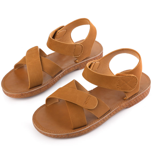 Women's Fisherman Crisscross Straps Open Toe Ankle Strap Flat Sandals