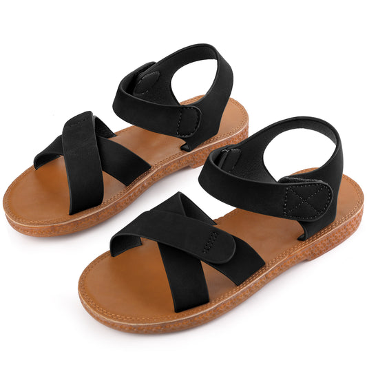 Women's Fisherman Crisscross Straps Open Toe Ankle Strap Flat Sandals