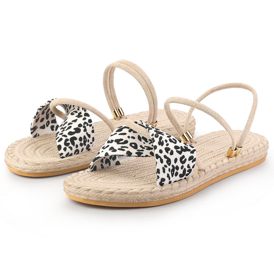 Women's Plaid Cross Strap Slip On Flat Sandals