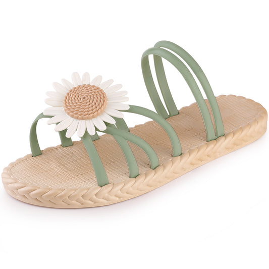 Women's Espadrille Floral Beach Sandals Slip On Slides Sandals