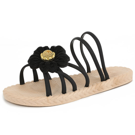 Women's Espadrille Floral Beach Sandals Slip On Slides Sandals