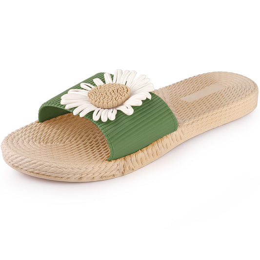 Sandalias de playa con estampado floral de alpargatas para mujer, sin cordones