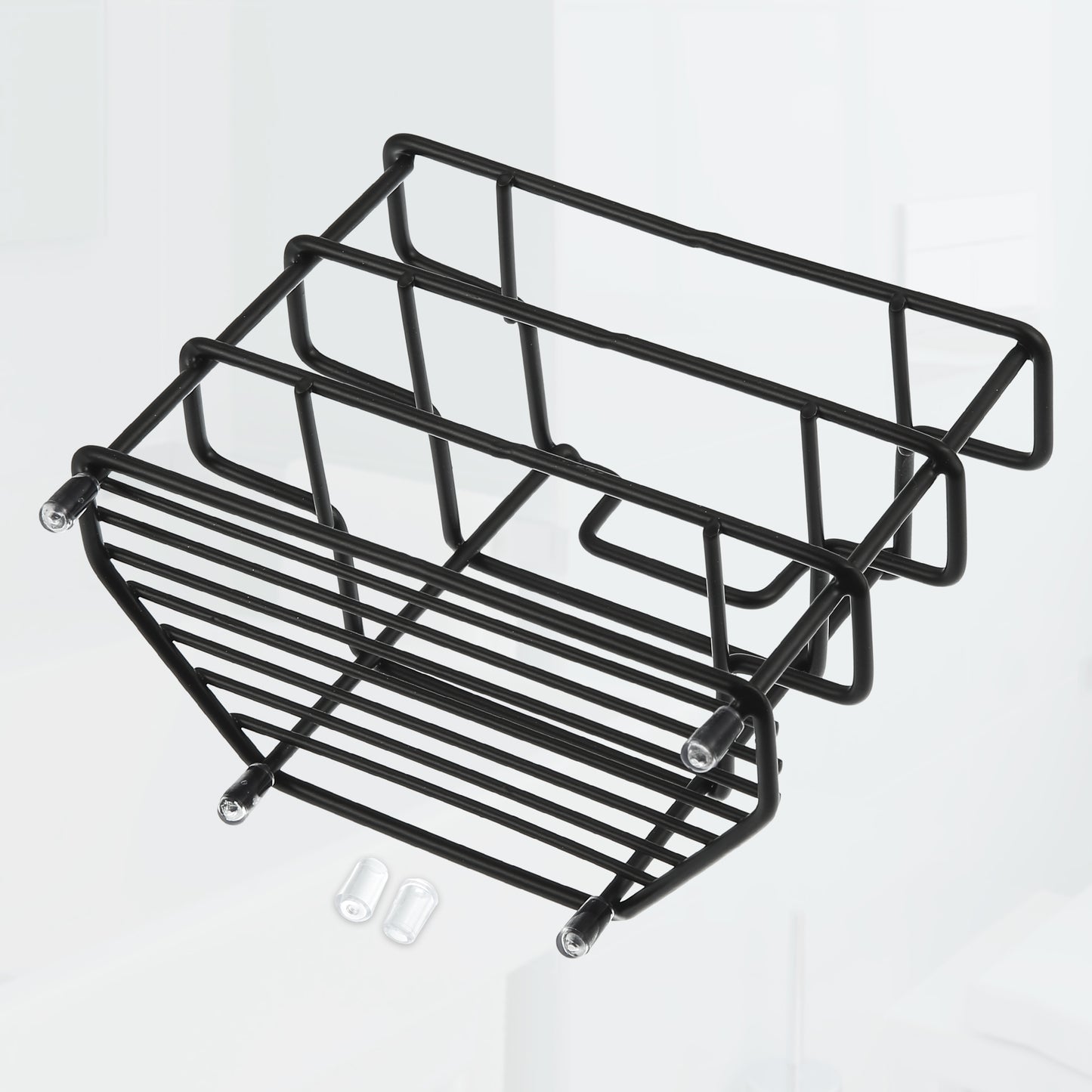 Soporte para cepillo de dientes de acero inoxidable 304 con 3 ranuras, organizador de accesorios de baño, color negro