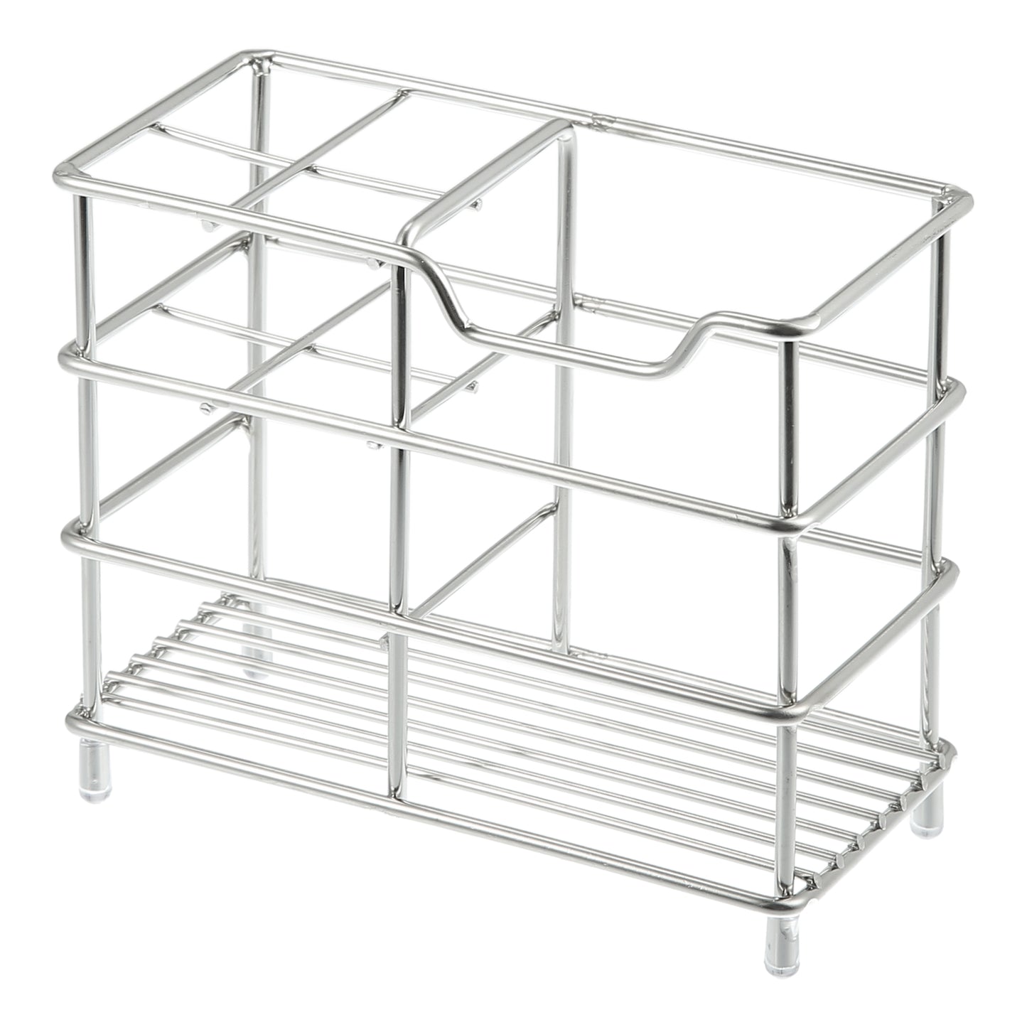 Soporte para cepillo de dientes de acero inoxidable 304 con 4 ranuras, organizador de accesorios de baño, tono plateado