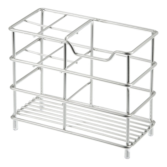 4 Slots 304 Stainless Steel Toothbrush Holder Stand, Bathroom Accessories Organizer Silver Tone
