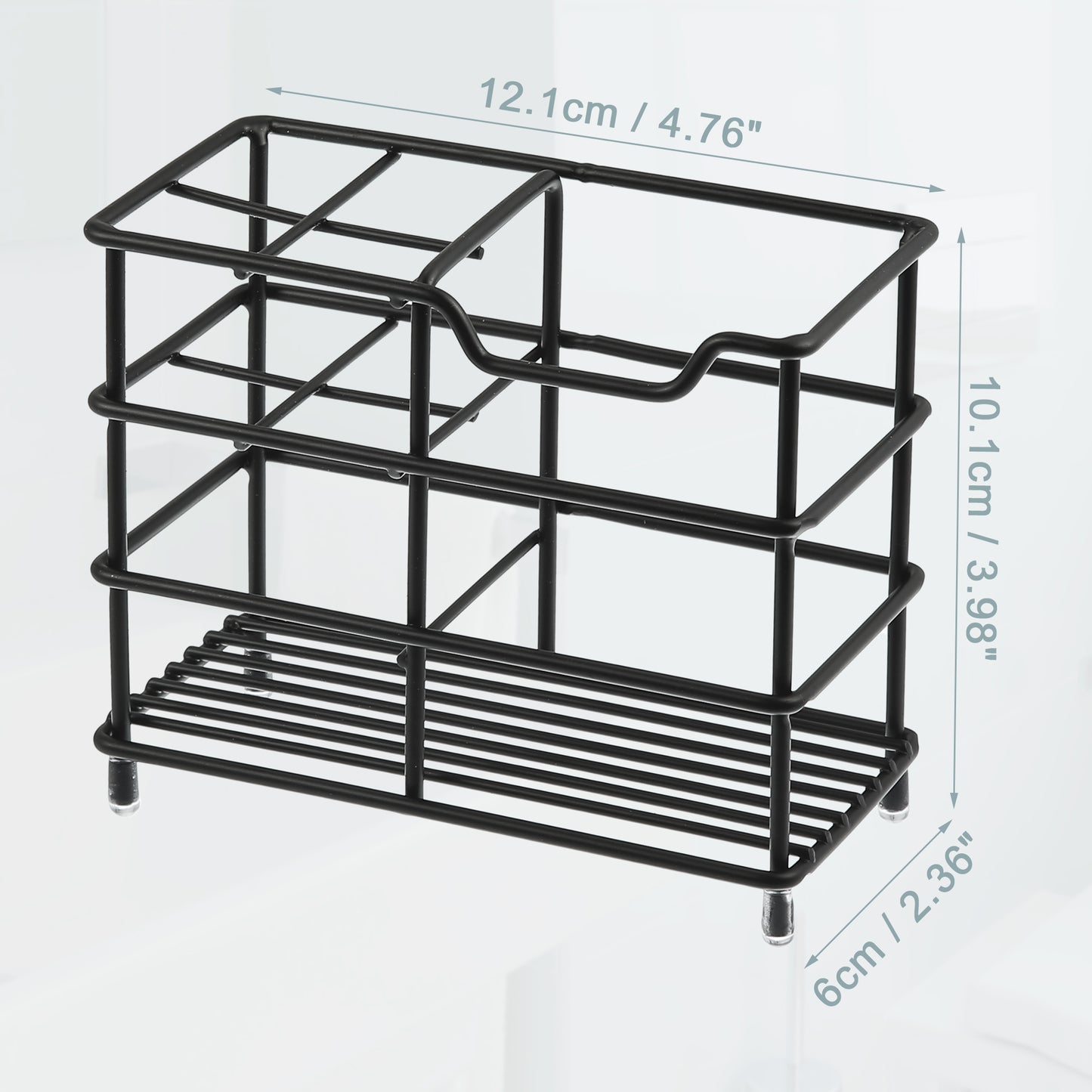Soporte para cepillos de dientes de acero inoxidable 304 con 4 ranuras, organizador de accesorios de baño, color negro