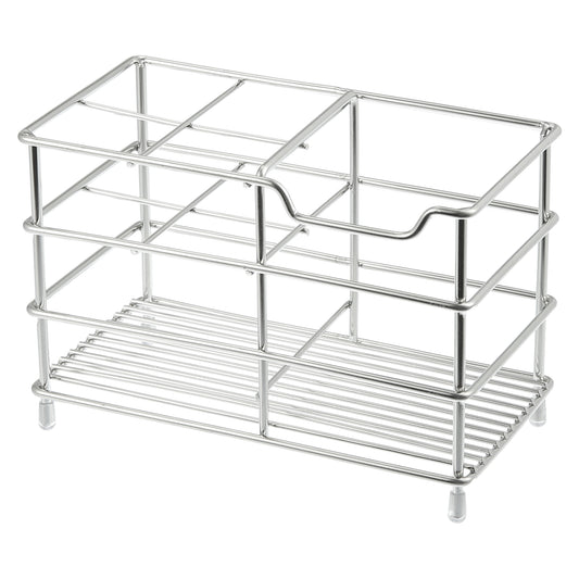 Portacepillos de dientes de acero inoxidable 304 con 4 ranuras, accesorio para baño y cocina, tono plateado