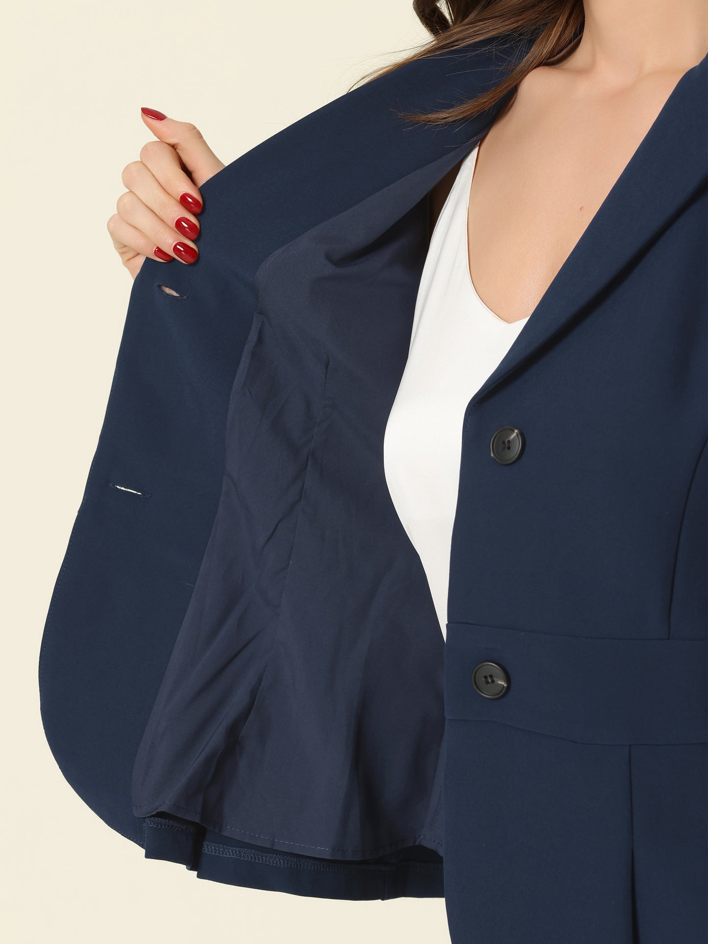 Women's 2 Piece Skirt Suit Set Formal Notched Lapel Peplum Blazer Pencil Skirt (Available in Plus Size)