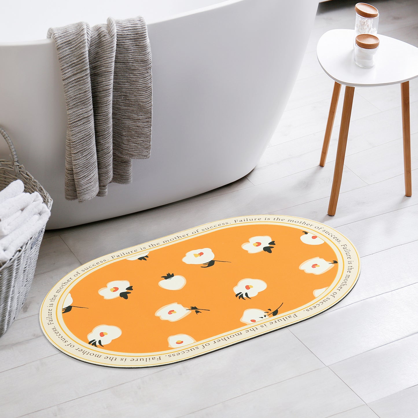 PVC Rubber Non-Slip Quick Dry Rugs Fit Under Door Super Absorbent Thin Bath Mats for Bathroom