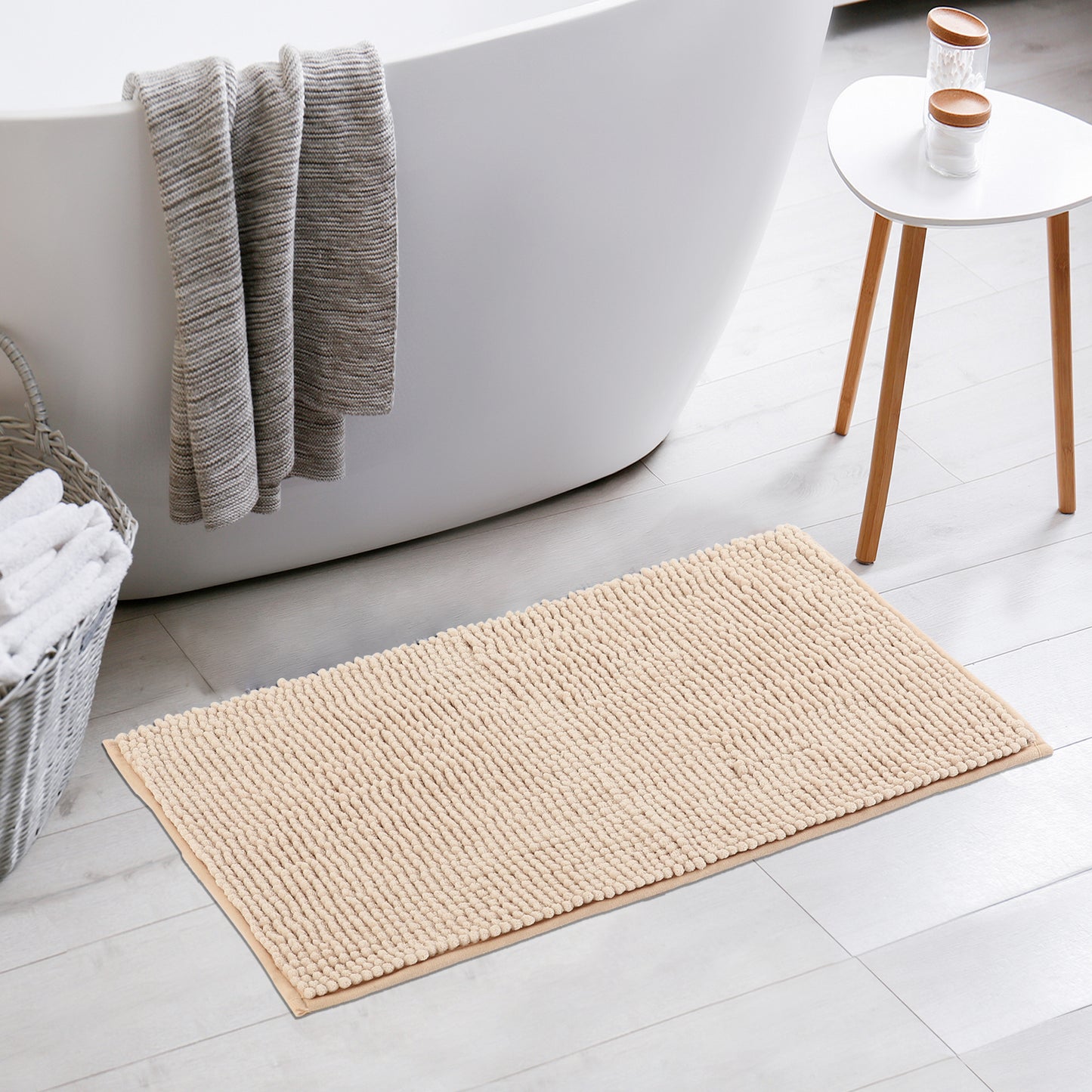 Bathroom Rugs, Soft Plush & Fluffy Bath Mats Non Slip Extra Thick Microfiber Bath Mats
