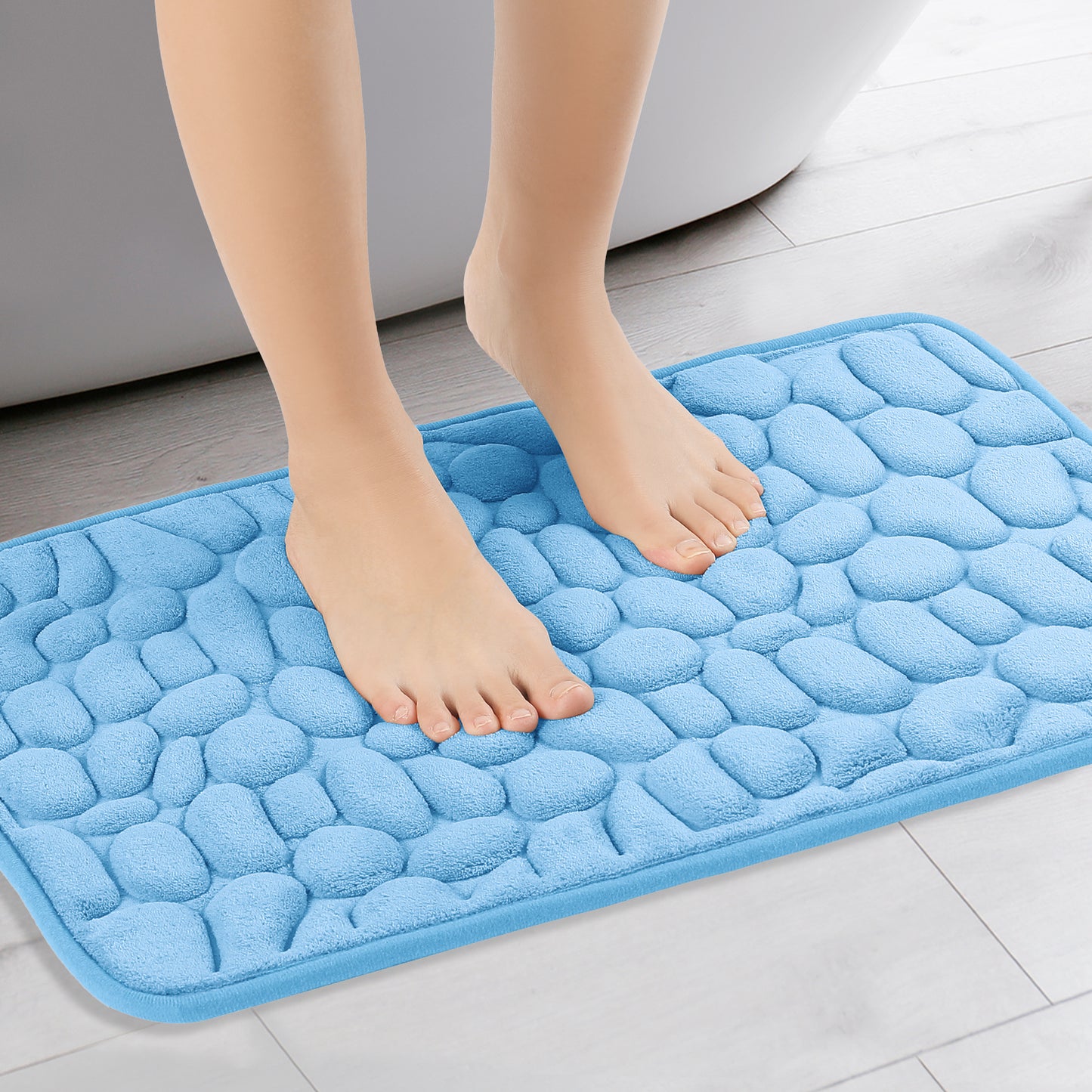 Memory Foam Bathroom Rugs Ultra Soft Non-Slip Water Absorbent Quick Dry Bath Mats
