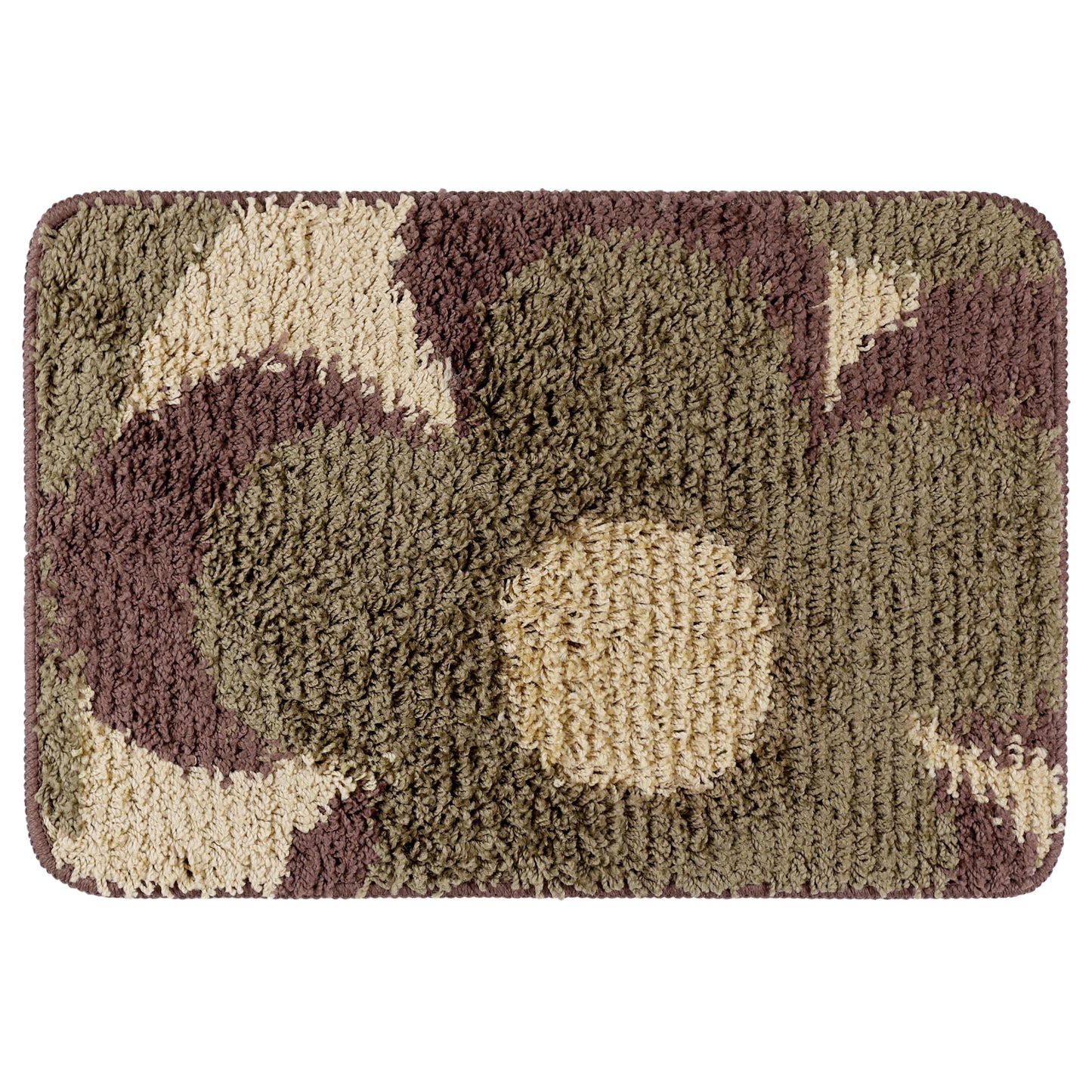 Floral Bath Mat, Plush Shaggy Bathroom Rug, Checked Washable Bath Carpet