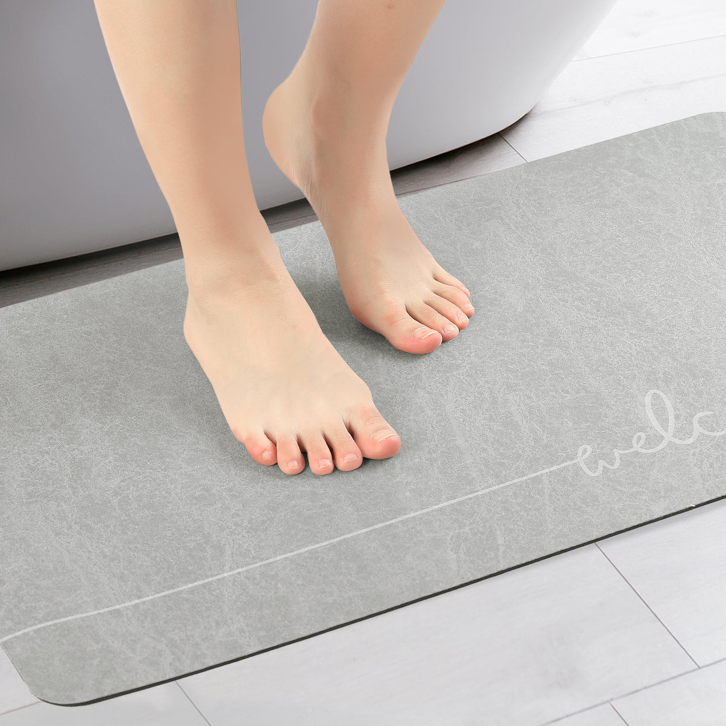 Absorbent Bath Mat Rug, Quick Drying Bath Mats Non-Slip Floor Rug Rubber Backed