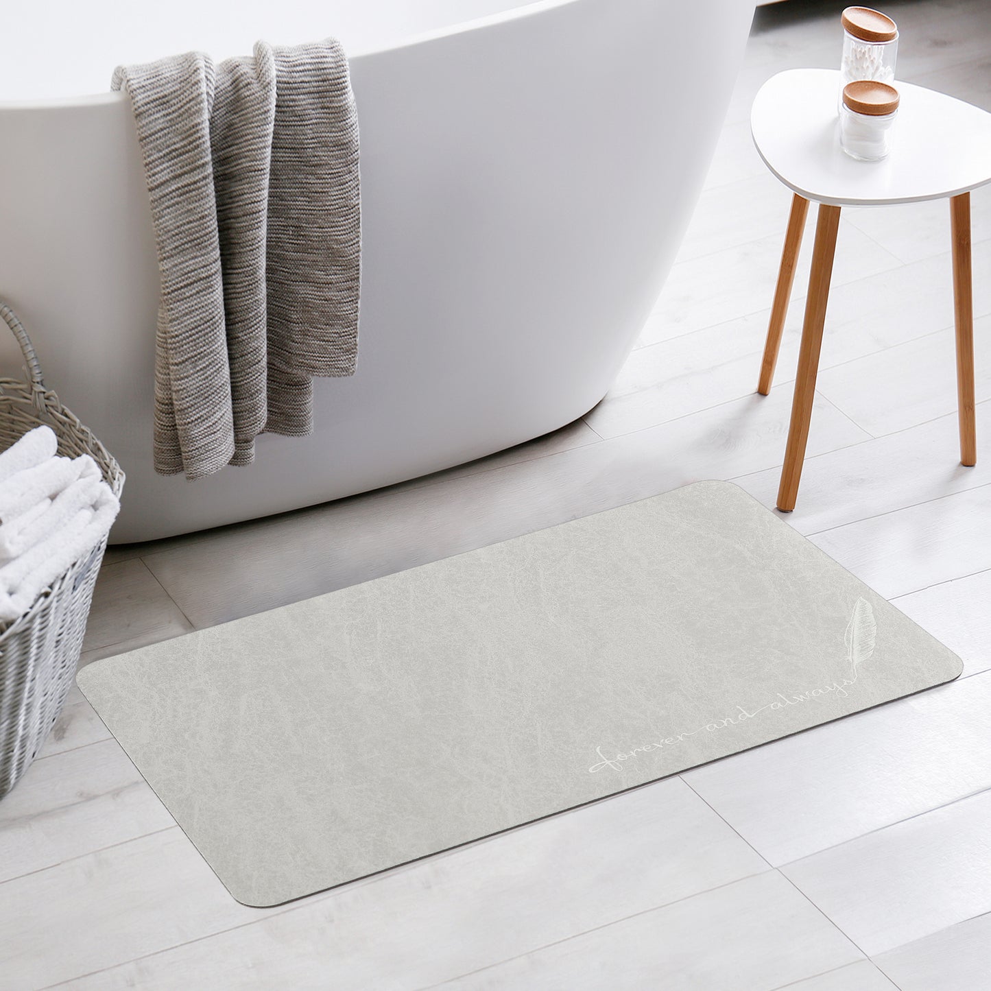 Absorbent Bath Mat Rug, Quick Drying Bath Mats Non-Slip Floor Rug Rubber Backed