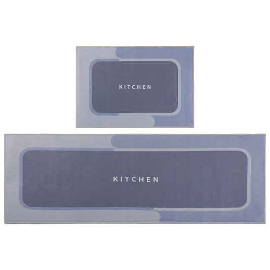 Geometric Kitchen Rug Mats, Set of 2 Pieces, Modern Kitchen Rugs Washable Kitchen Floor Mats