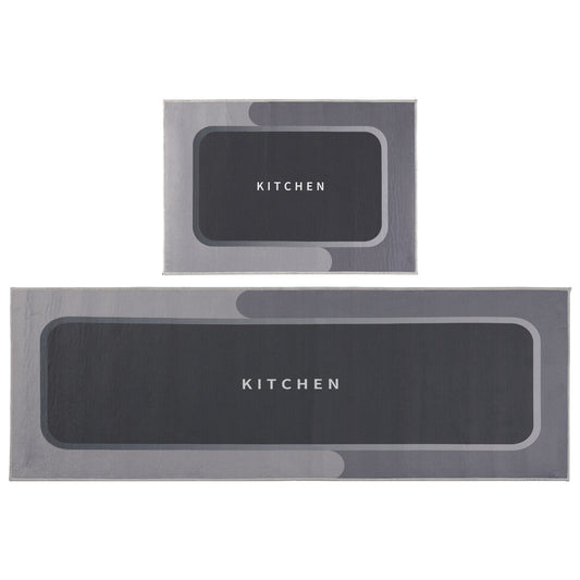 Geometric Kitchen Rug Mats, Set of 2 Pieces, Modern Kitchen Rugs Washable Kitchen Floor Mats
