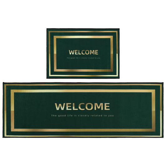 Geometric Kitchen Rug Mats, Set of 2 Pieces, Modern Kitchen Rugs Washable Kitchen Floor Mats