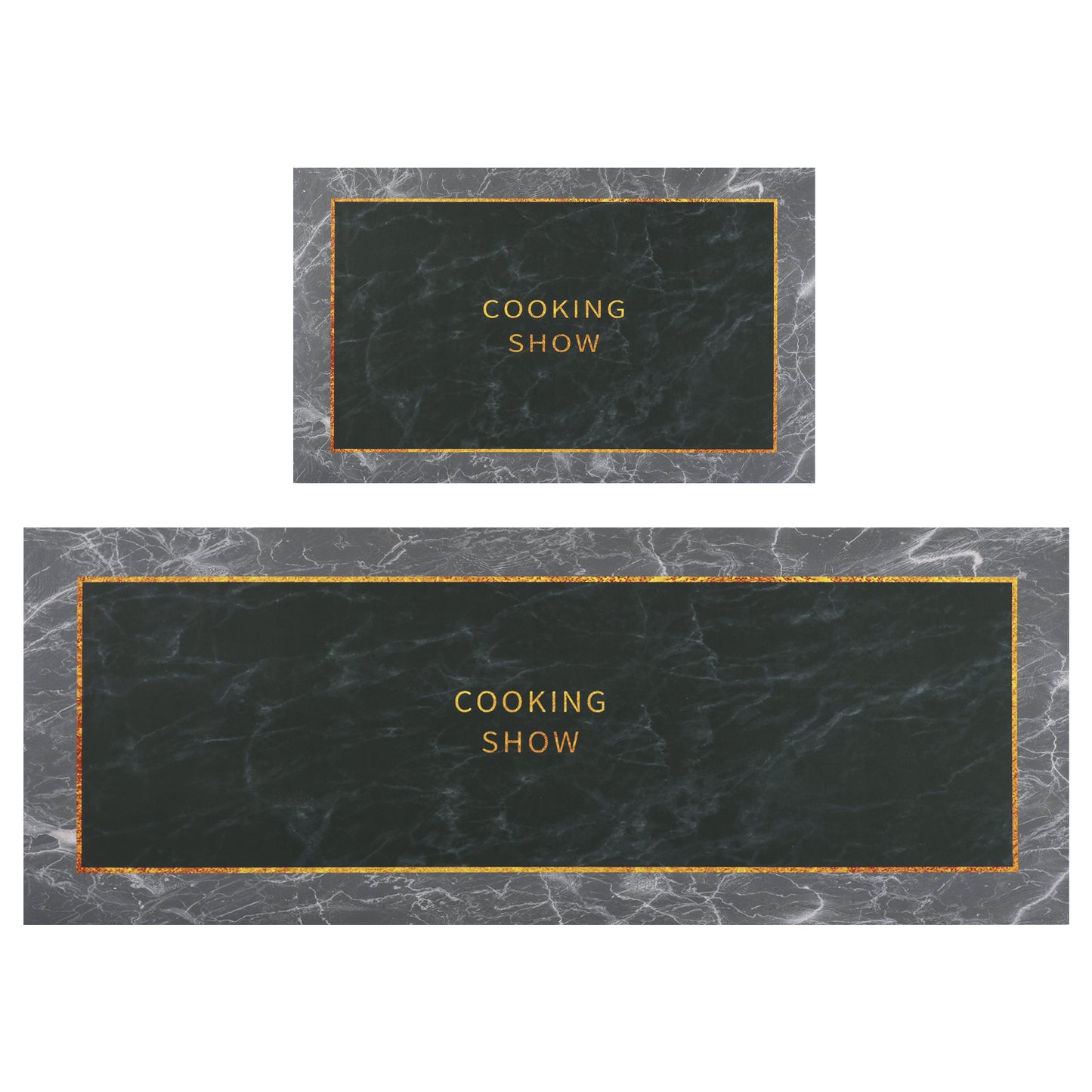 Abstract Printed 2 Pieces Kitchen Mat, Waterproof Non-Slip for Kitchen and Floor Home