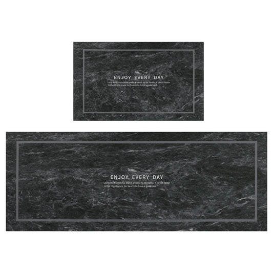 Abstract Printed 2 Pieces Kitchen Mat, Waterproof Non-Slip for Kitchen and Floor Home