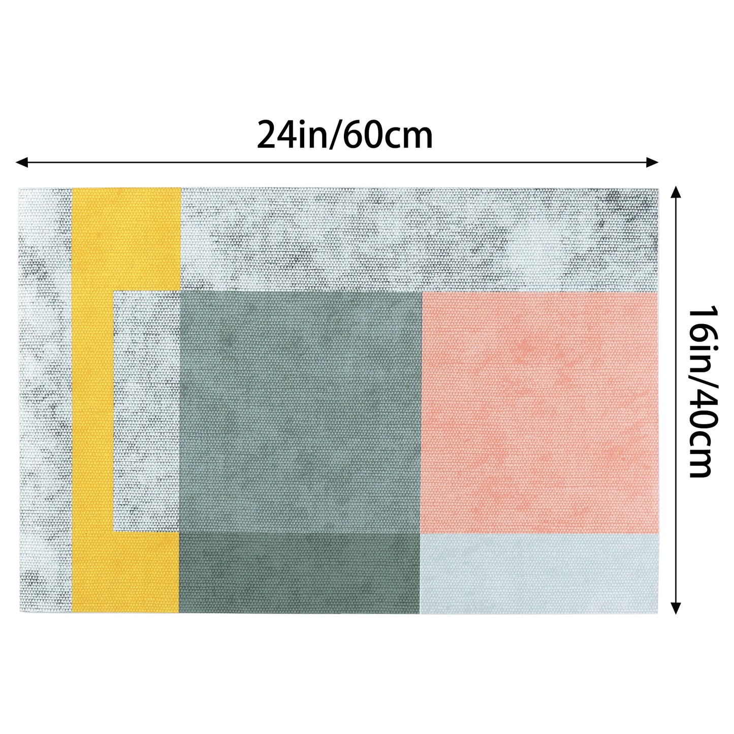 Geometric Bath Mat, Modern Abstract Retro Mid Century Bathroom Rugs for Home Decoration