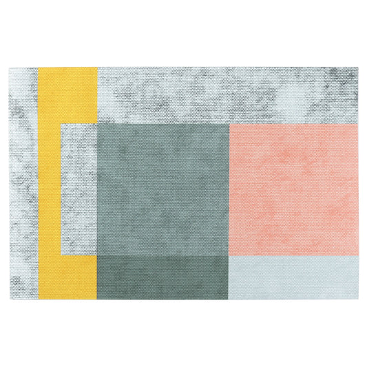 Geometric Bath Mat, Modern Abstract Retro Mid Century Bathroom Rugs for Home Decoration