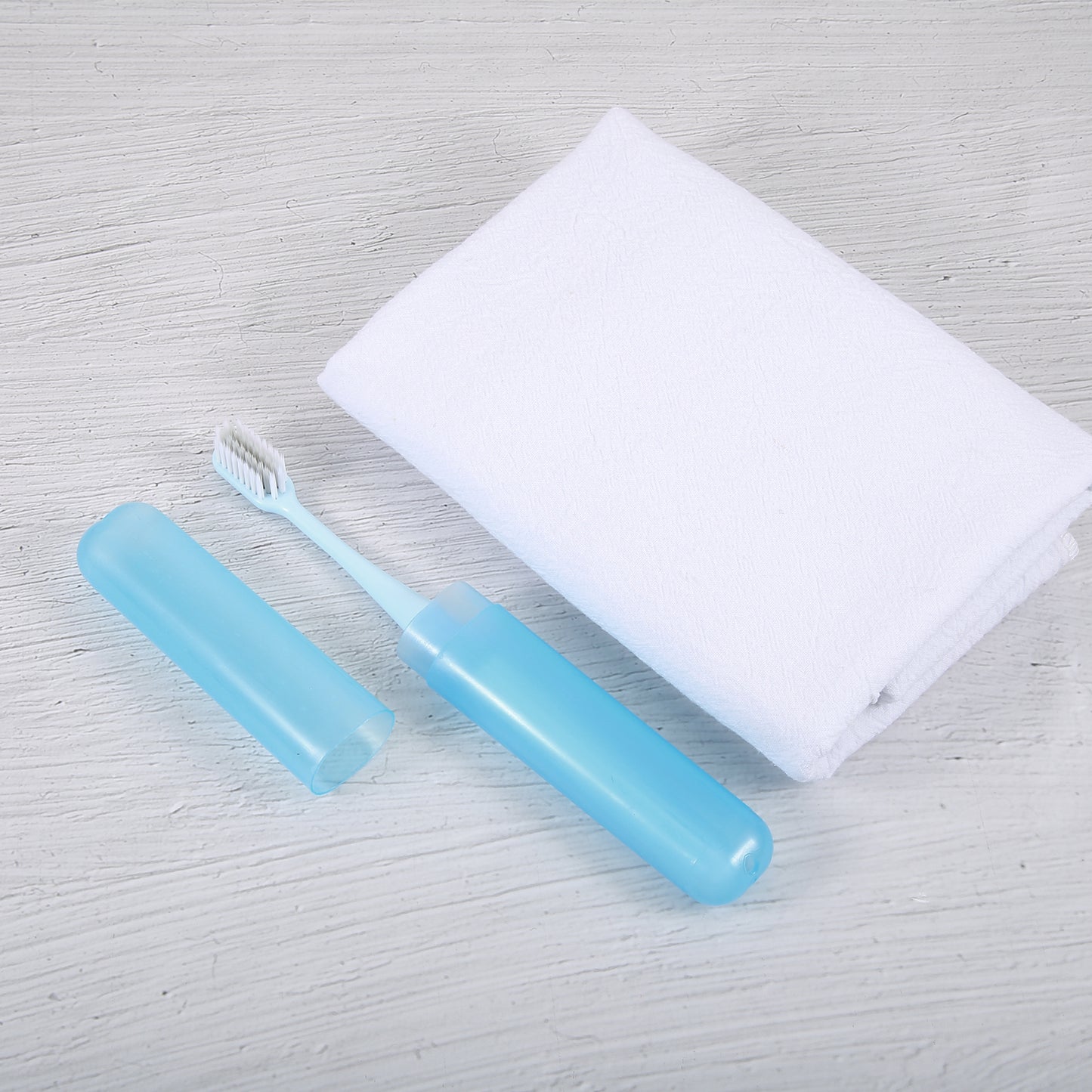 Estuche de viaje ligero y pequeño para cepillos de dientes (2 unidades), 19 x 2,7 cm, color azul