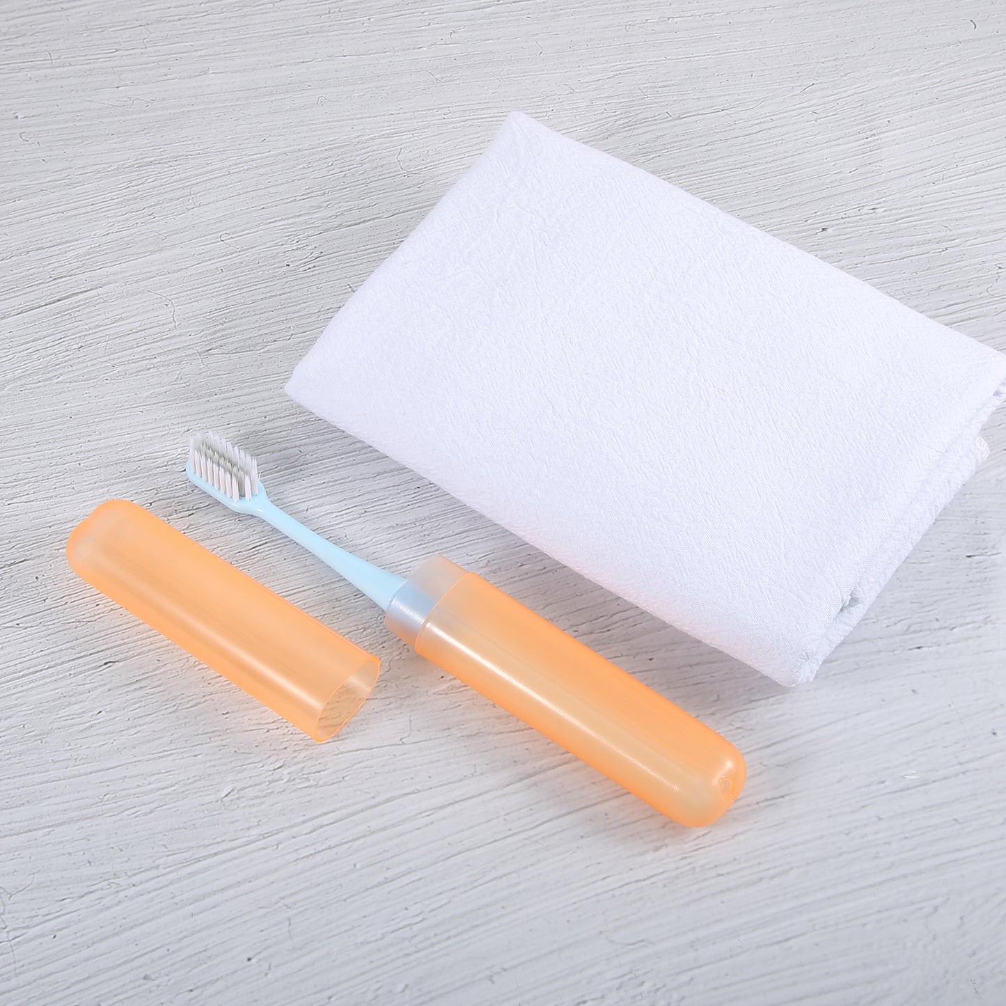 2 Pcs Lightweight Small Traveling Toothbrush Case, 7.48"x1.06" Orange