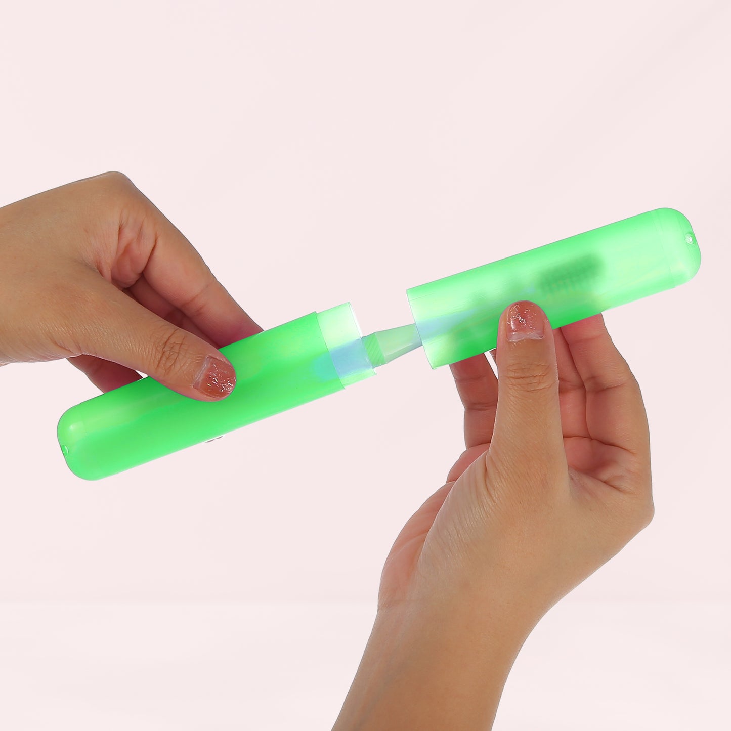 2 Pcs Lightweight Small Traveling Toothbrush Case, 7.48"x1.06" Green