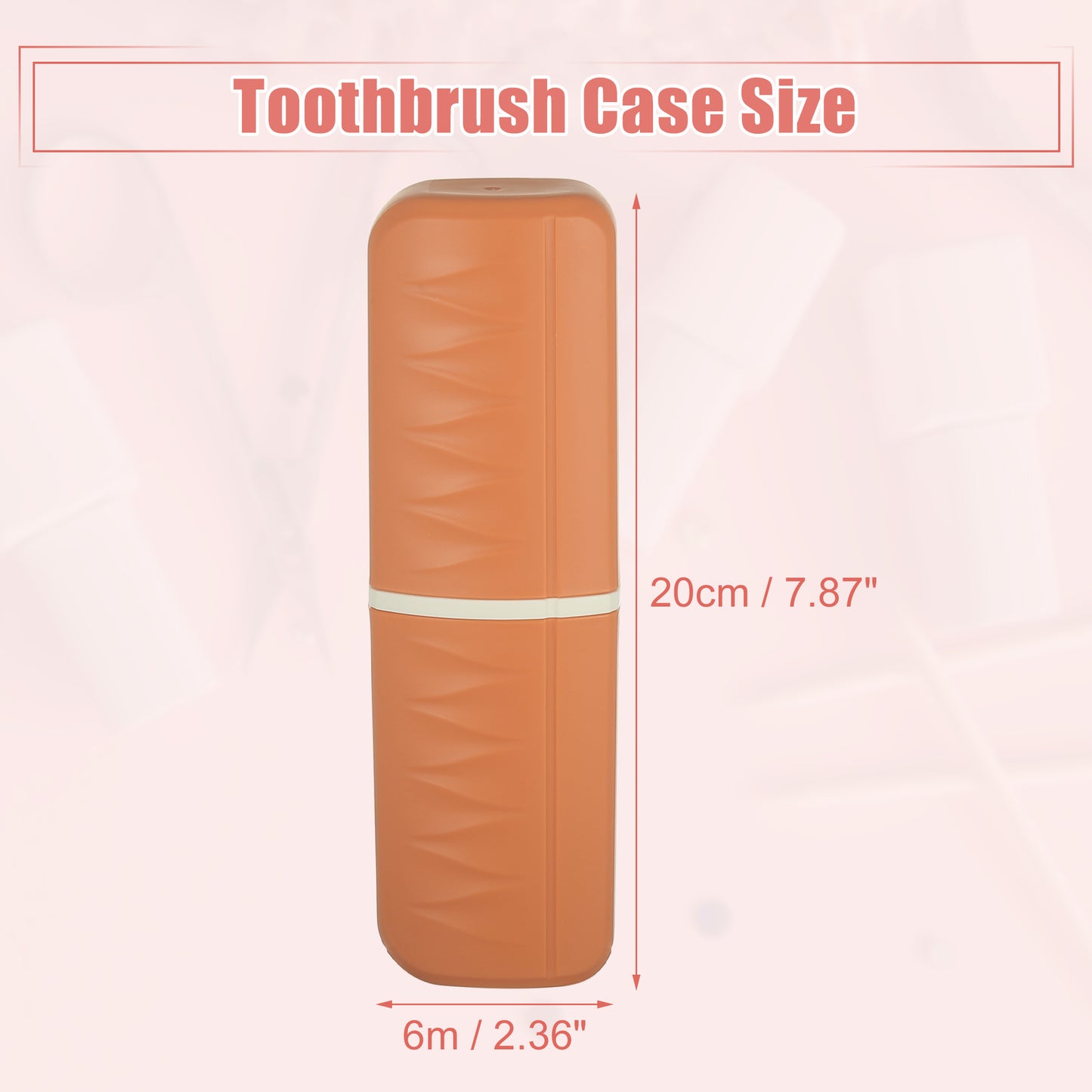 Lightweight Plastic Traveling Toothbrush Holders Case, 2.36"x1.57"x7.87" Orange