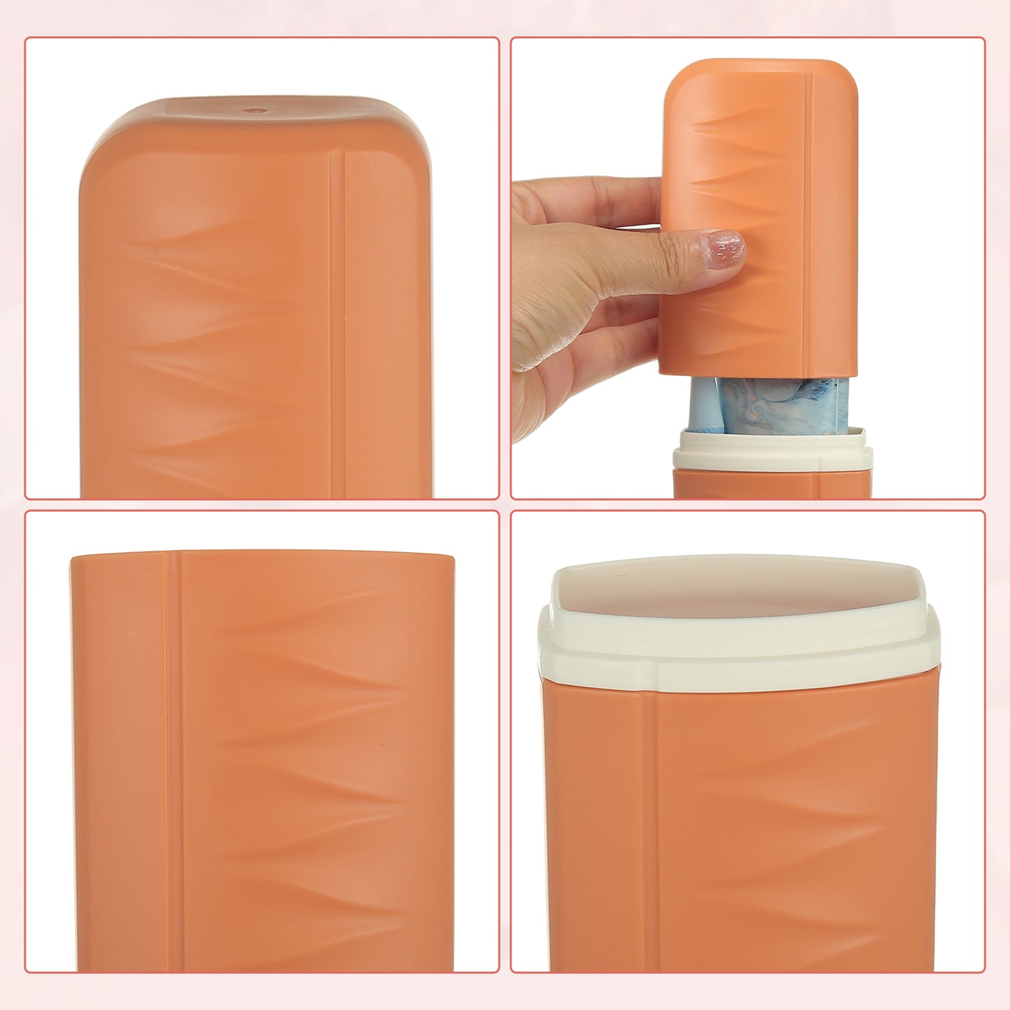 Lightweight Plastic Traveling Toothbrush Holders Case, 2.36"x1.57"x7.87" Orange