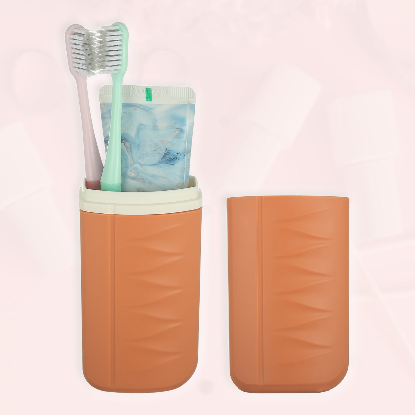 Lightweight Plastic Traveling Toothbrush Holders Case, 2.36"x1.57"x7.87" Orange