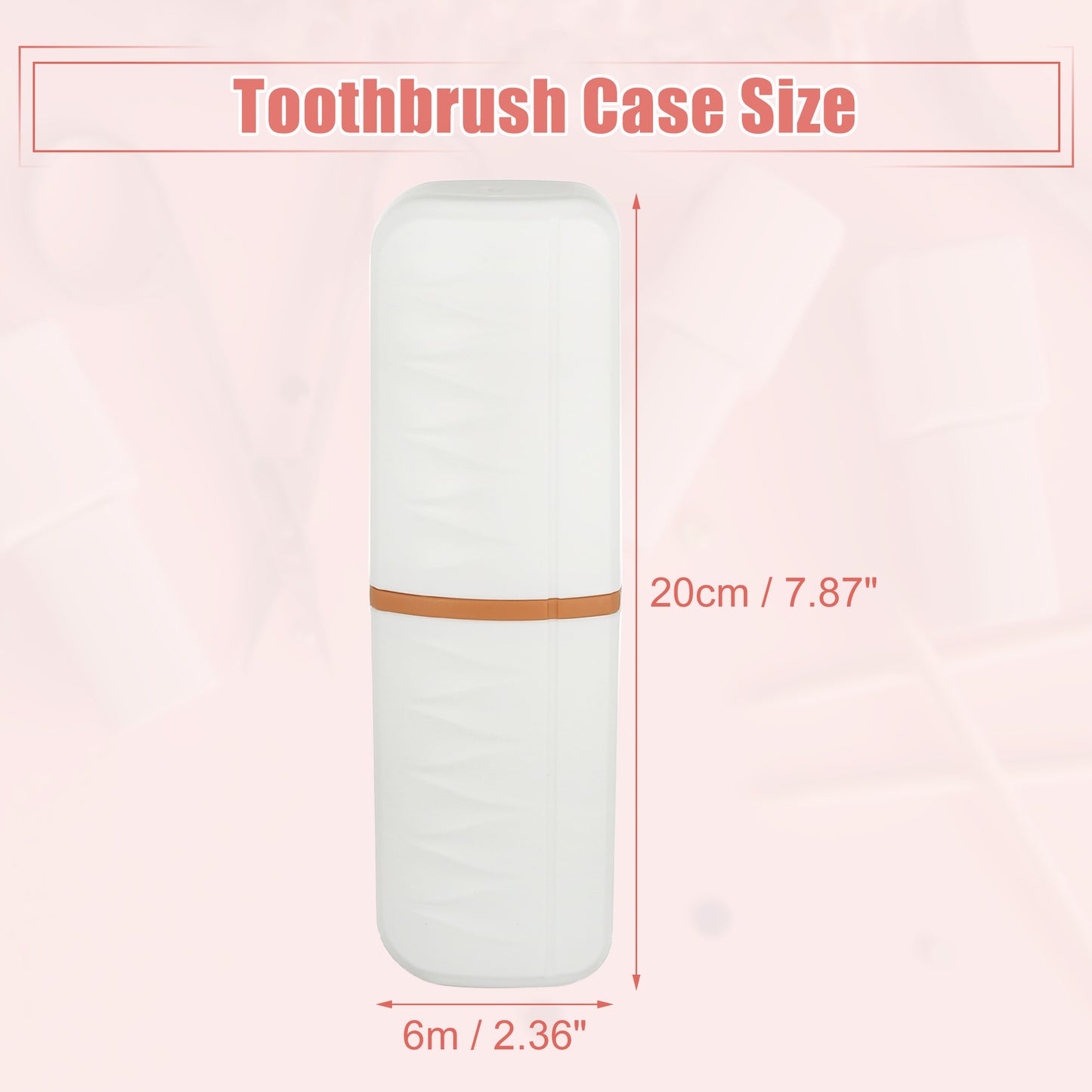 Estuche de viaje ligero de plástico para cepillos de dientes, 6 x 4 x 19 cm, color blanco