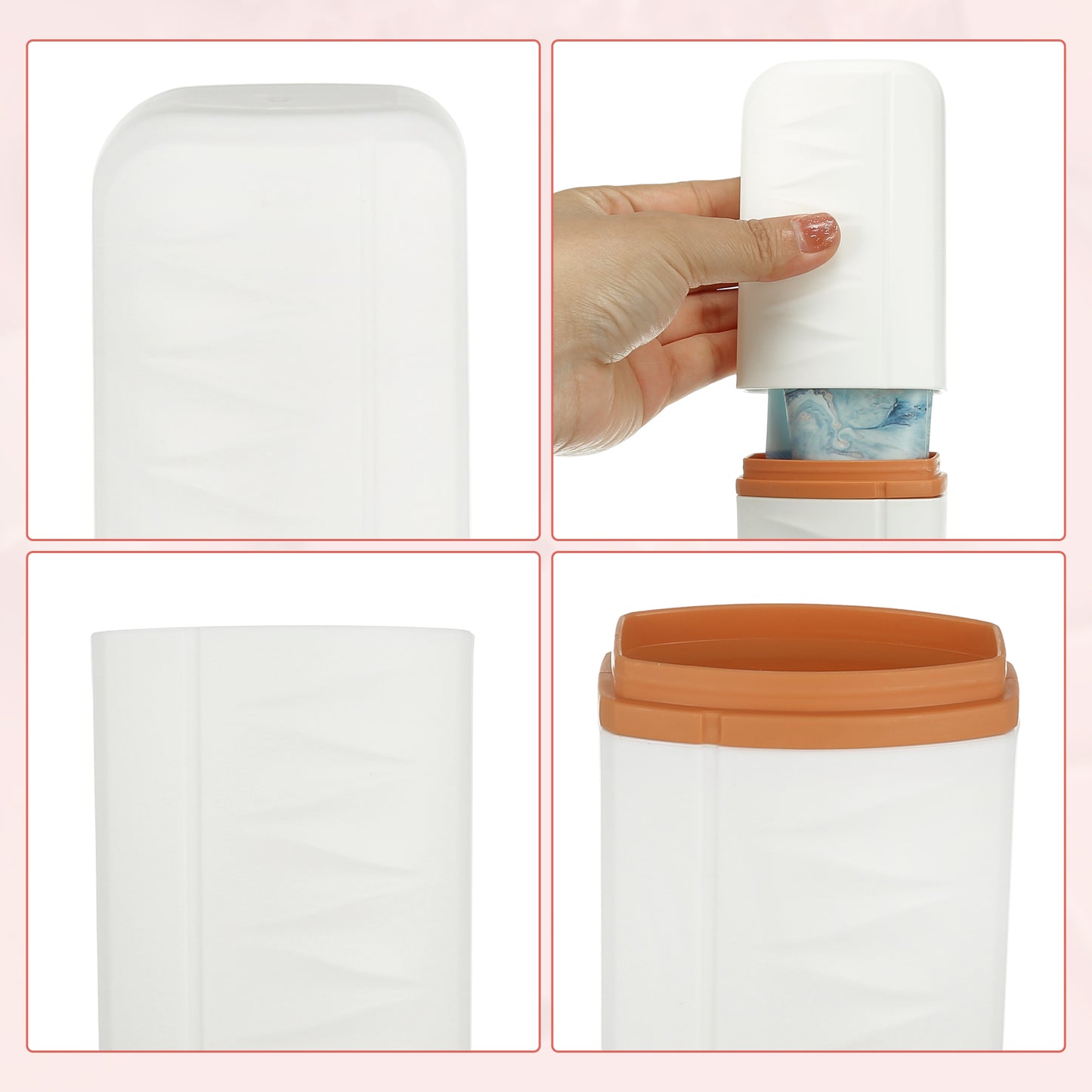 Estuche de viaje ligero de plástico para cepillos de dientes, 6 x 4 x 19 cm, color blanco