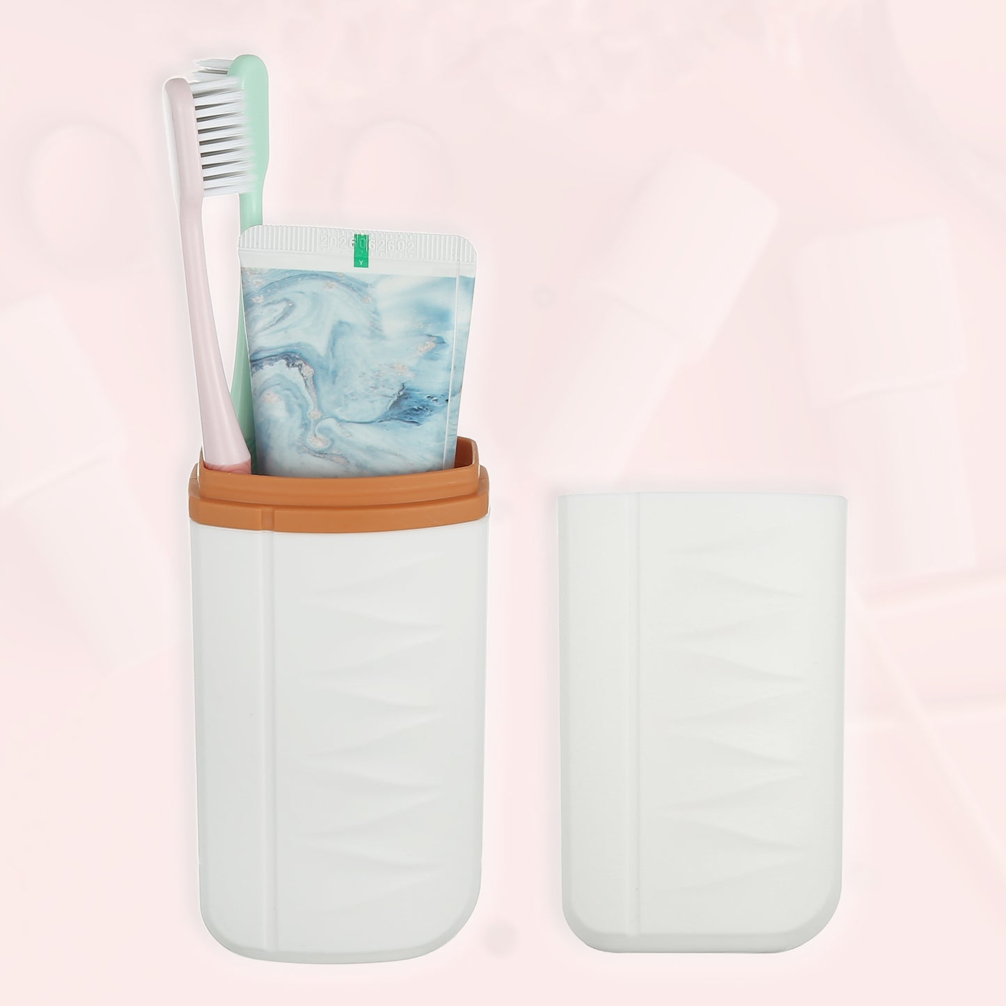 Estuche de viaje ligero de plástico para cepillos de dientes, 6 x 4 x 19 cm, color blanco