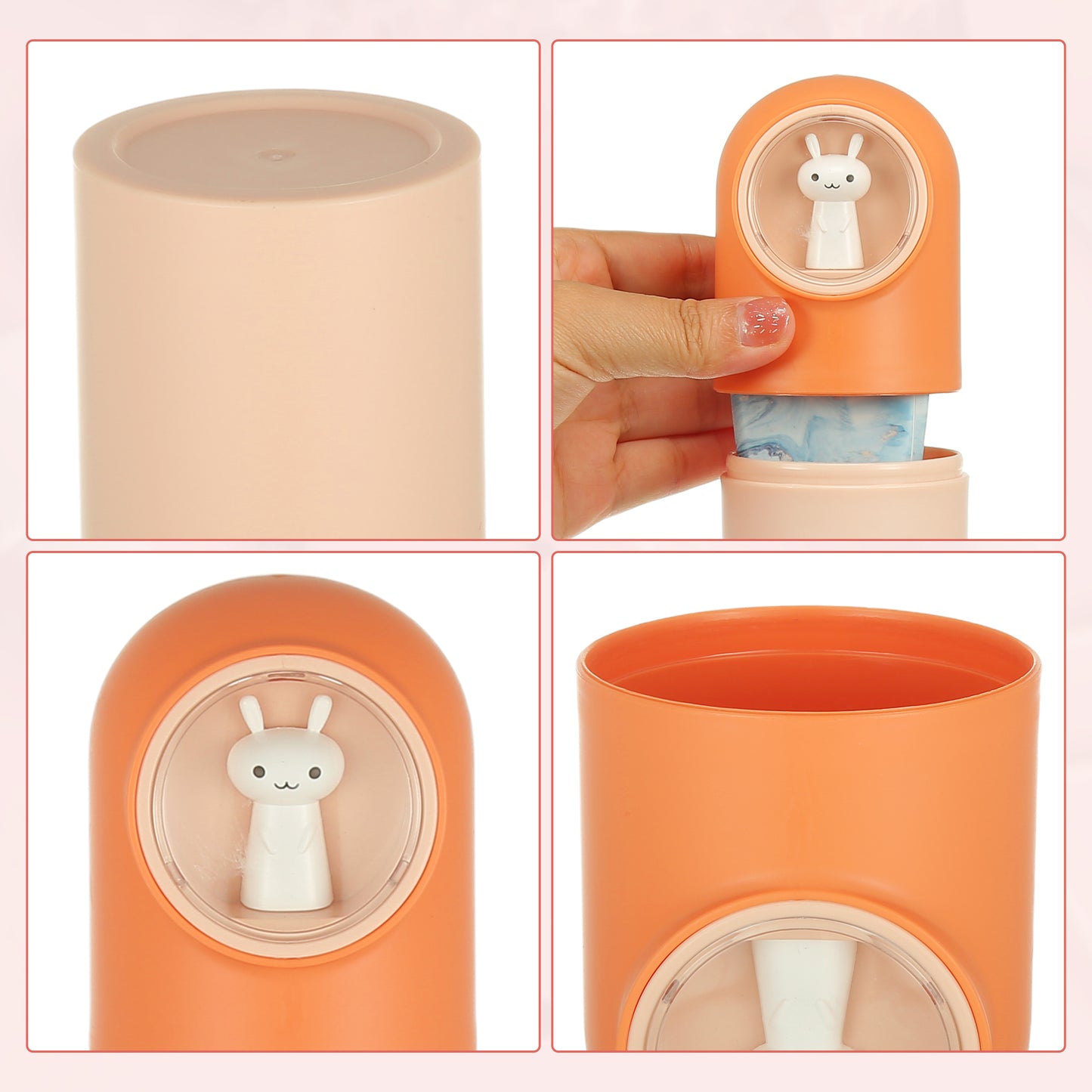 Cartoon Toothbrush Travel Case for Camping Business, 7.87"x2.28" Orange