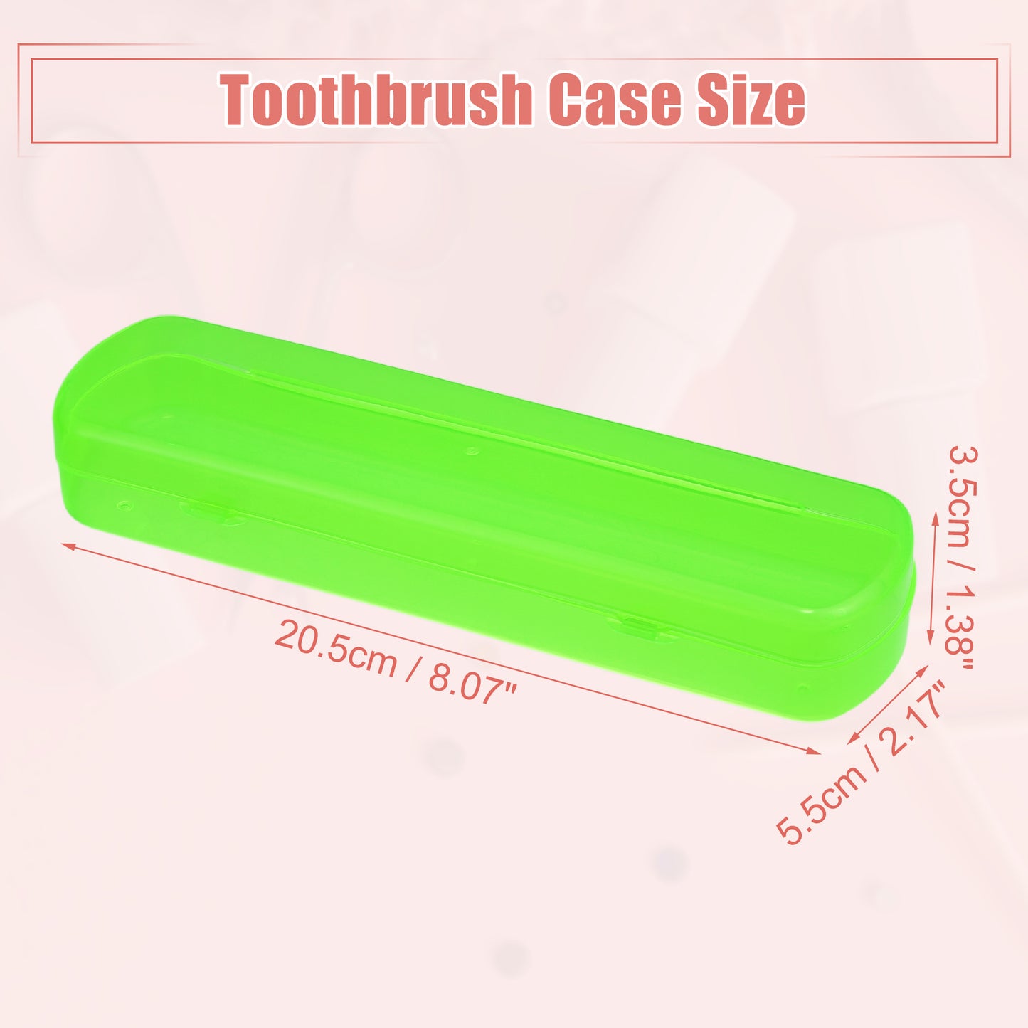 Plastic Lightweight Traveling Toothbrush Holders Case, 2.17"x1.38"x8.07" Green