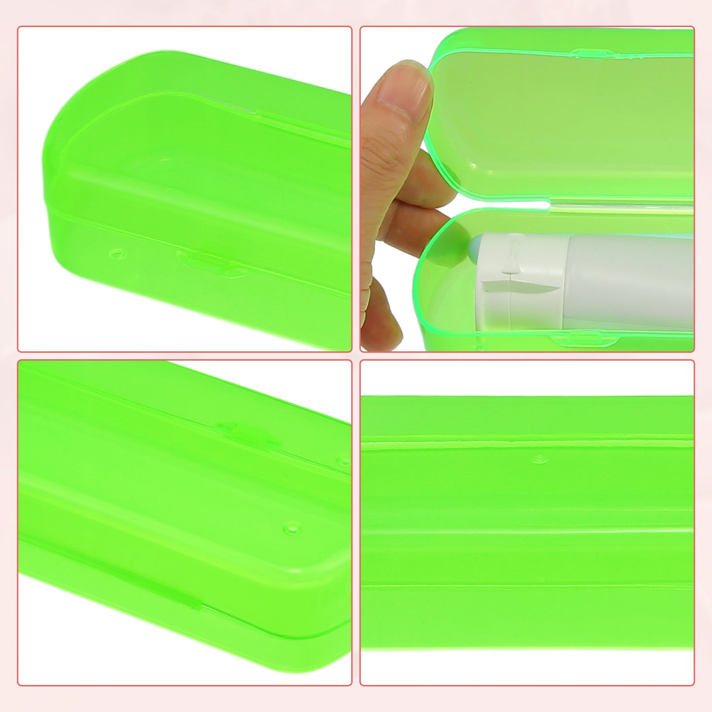 Plastic Lightweight Traveling Toothbrush Holders Case, 2.17"x1.38"x8.07" Green