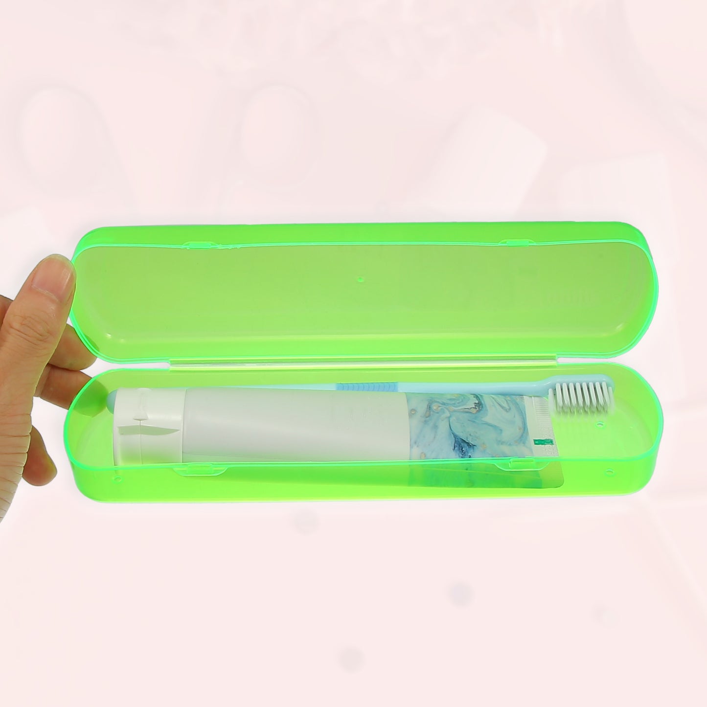 Plastic Lightweight Traveling Toothbrush Holders Case, 2.17"x1.38"x8.07" Green