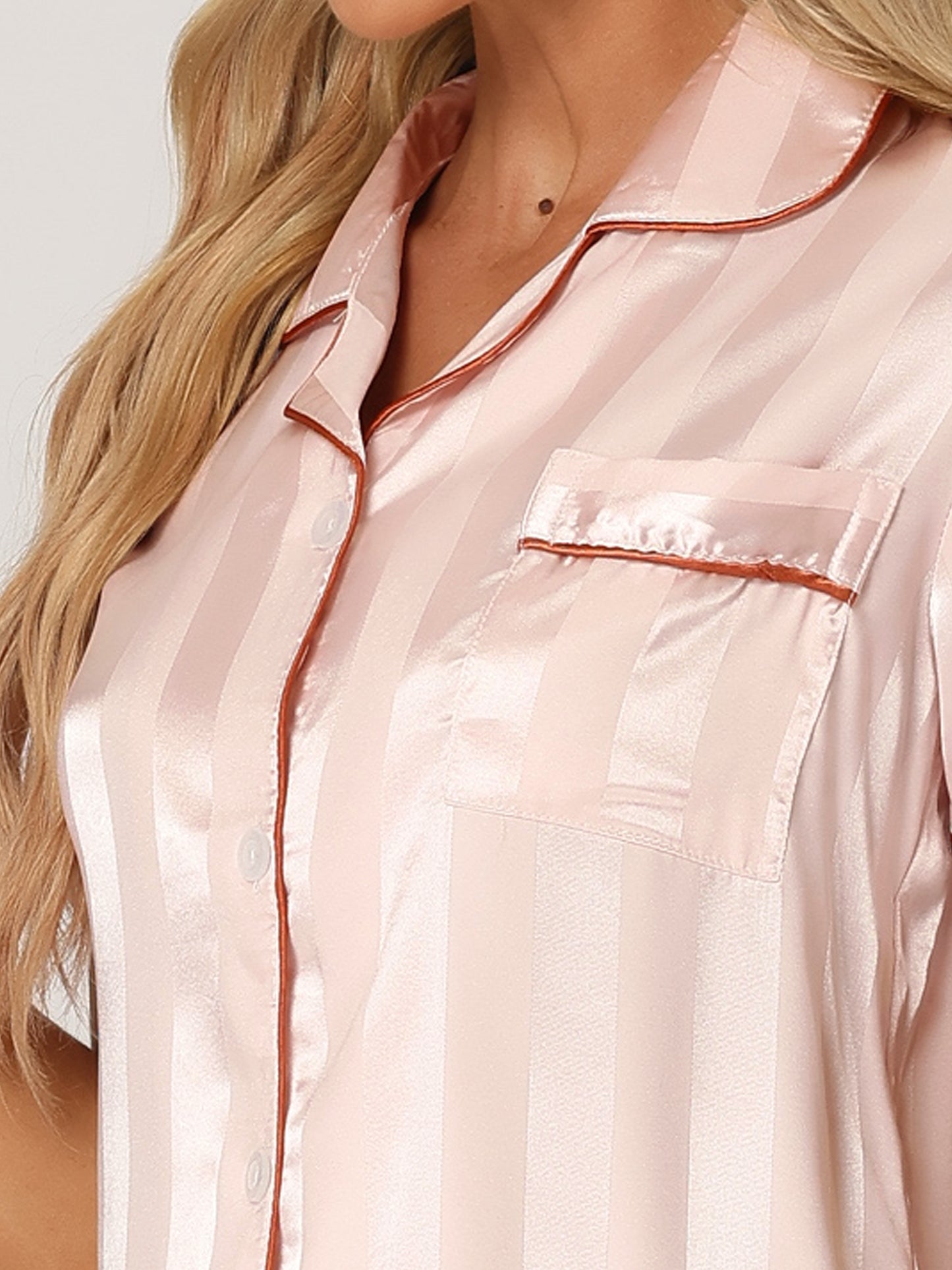 Pijama de satén para mujer, ropa de dormir, top con pantalones cortos, conjunto de pijama para estar en casa