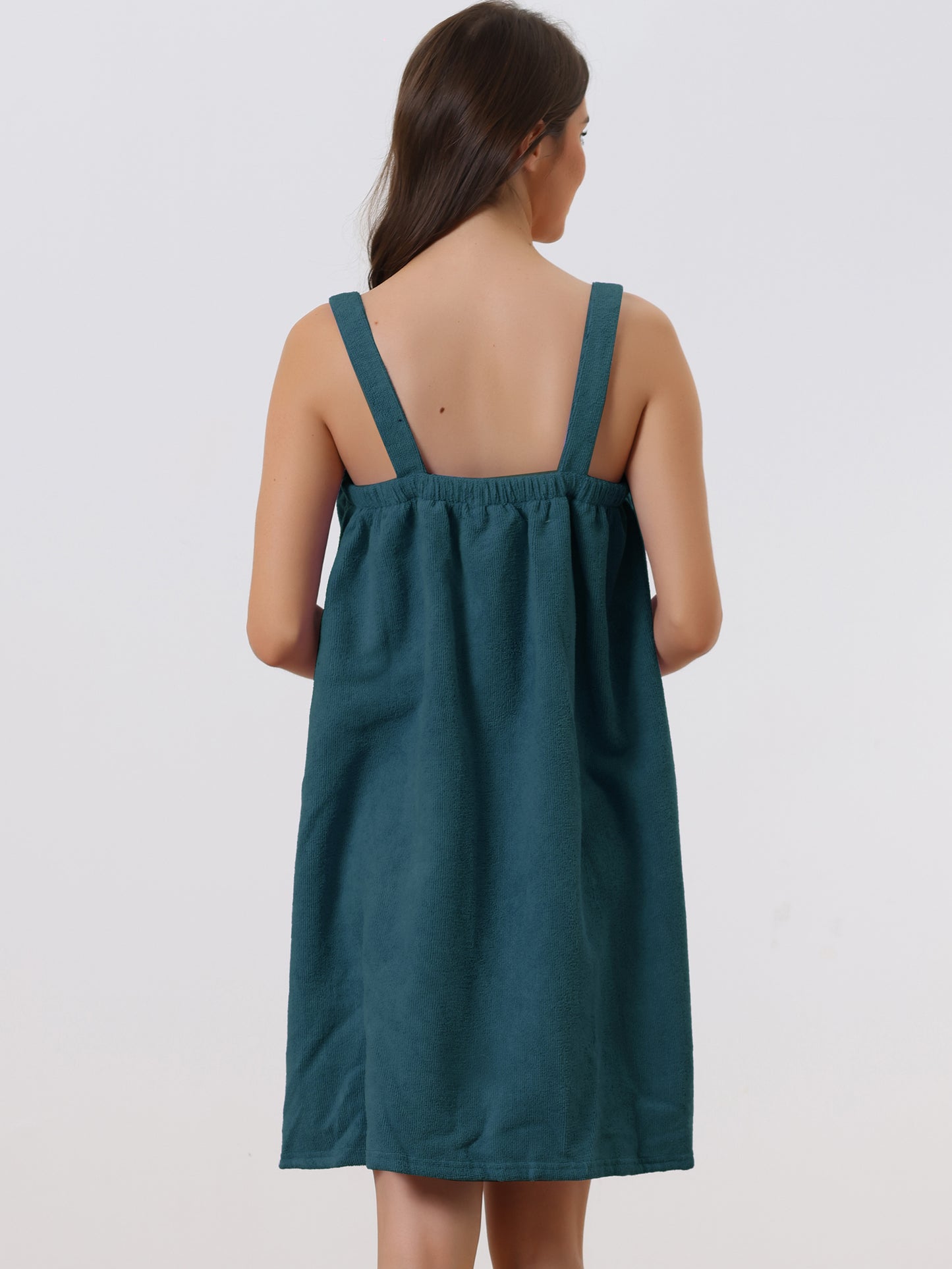 Bata de baño de felpa para mujer, con tirantes, ideal para gimnasio, ducha y baño.