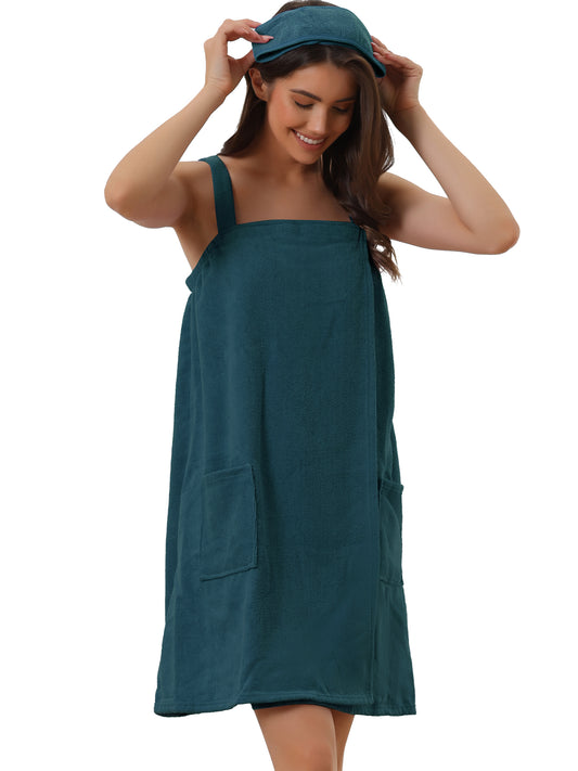 Robe de bain en tissu éponge pour femme, peignoir de spa avec sangle pour salle de sport, douche, bain