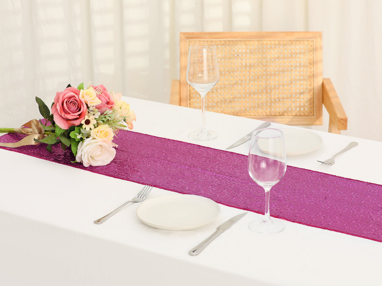 1 Pack Table Runners, Glitter Sequin Fabric Runner Shiny Table Decorations