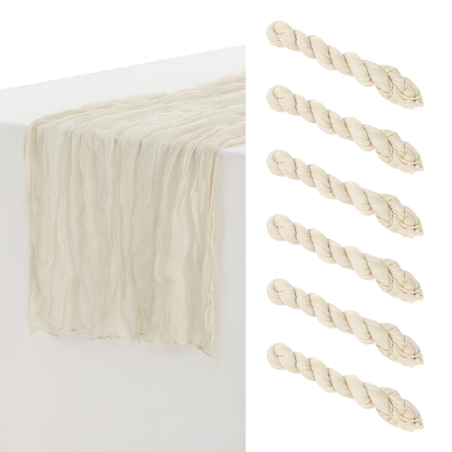 6 Pack Farmhouse Table Runner, Rustic Table Runner