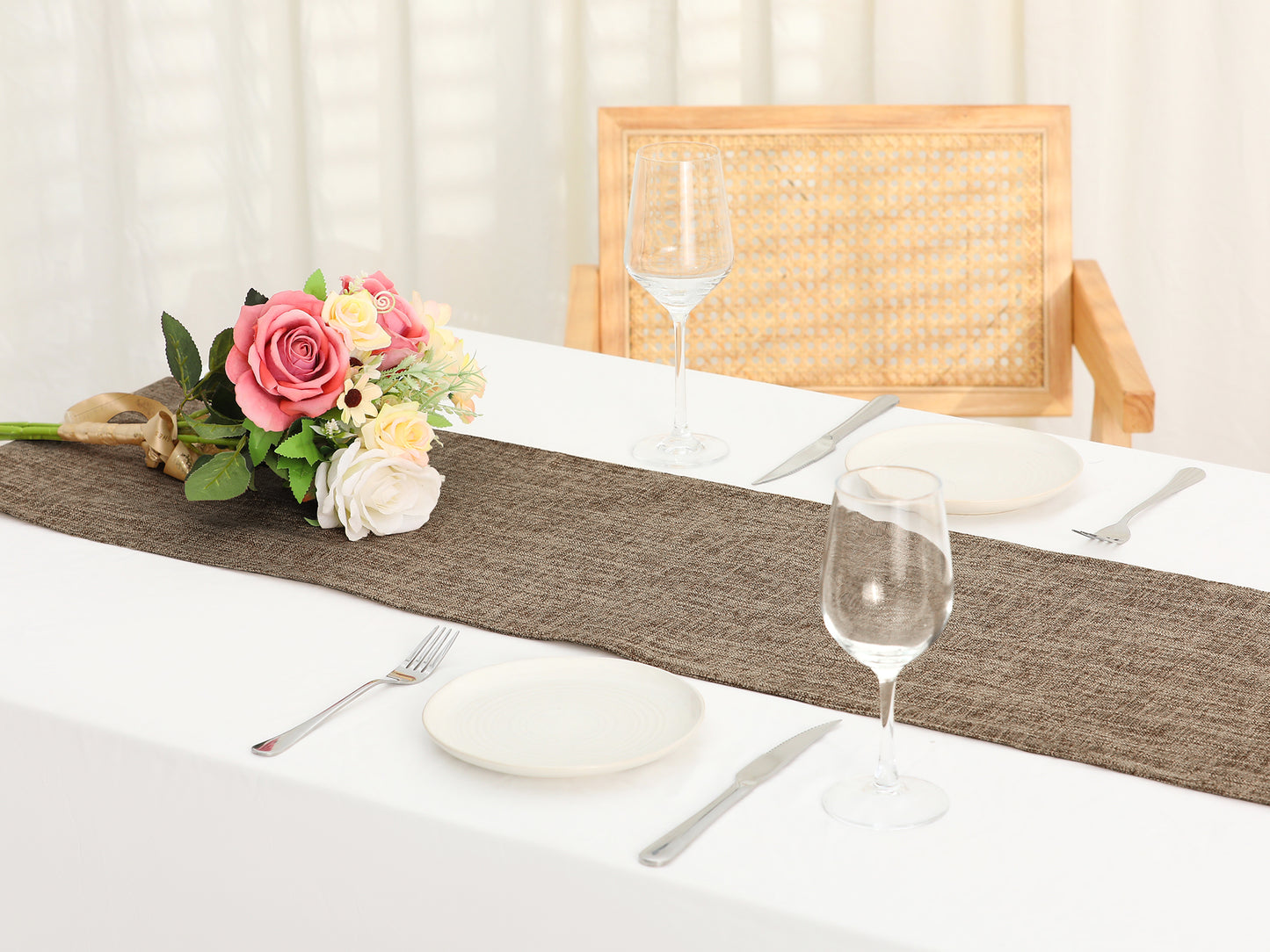 1 Pack Farmhouse Table Runners, Rustic Woven Dining Table Banner