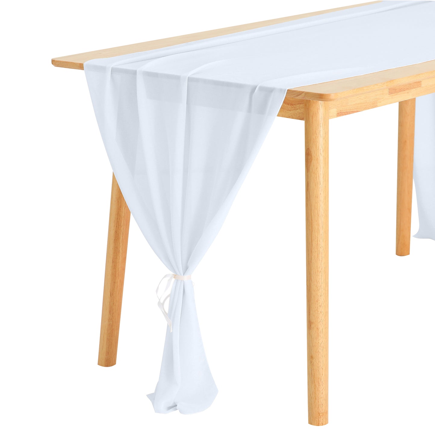 6 Pack Chiffon Table Runner, 120 Inches Long Gauze Table Runners, Rustic Sheer Table Decor
