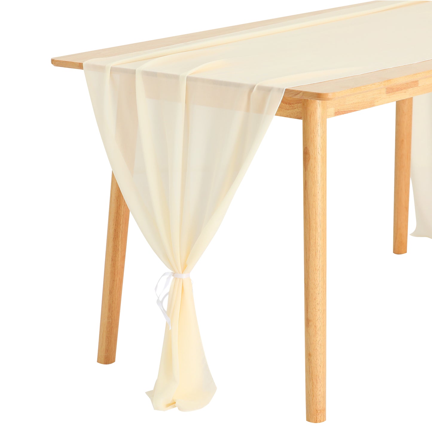 6 Pack Chiffon Table Runner, 120 Inches Long Gauze Table Runners, Rustic Sheer Table Decor