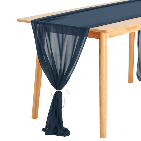 6 Pack Chiffon Table Runner, 120 Inches Long Gauze Table Runners, Rustic Sheer Table Decor