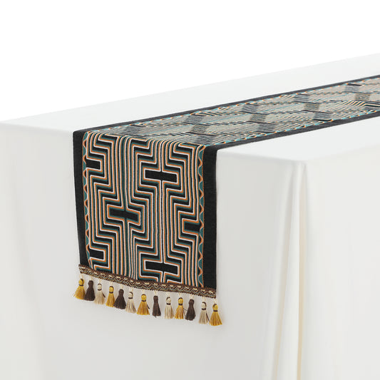 1 Pack Table Runner, Vintage Table Runners with Tassel