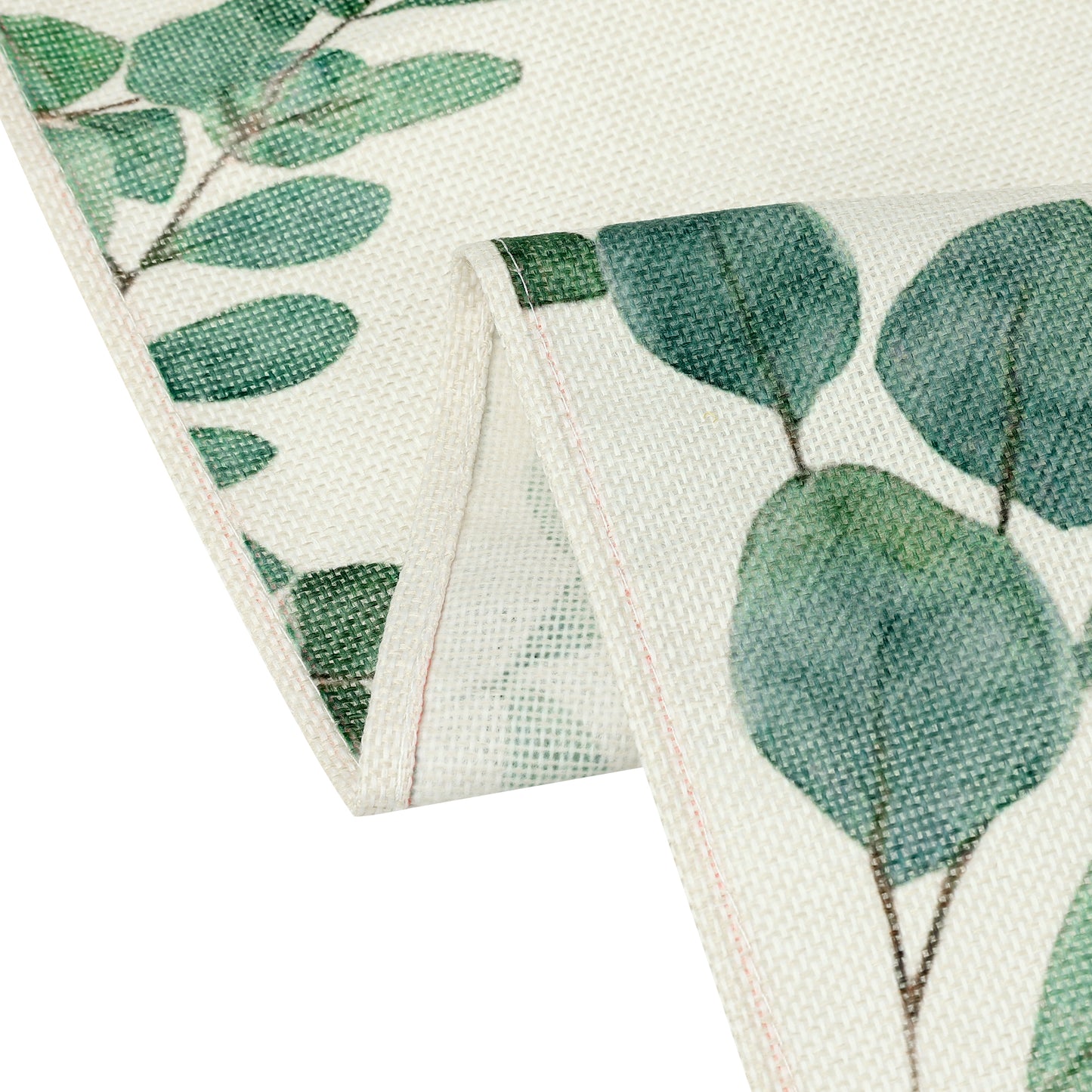 Table Runner 13x71 Inches, Green Leaf Farmhouse Burlap Indoor Kitchen Dining Table Decorations
