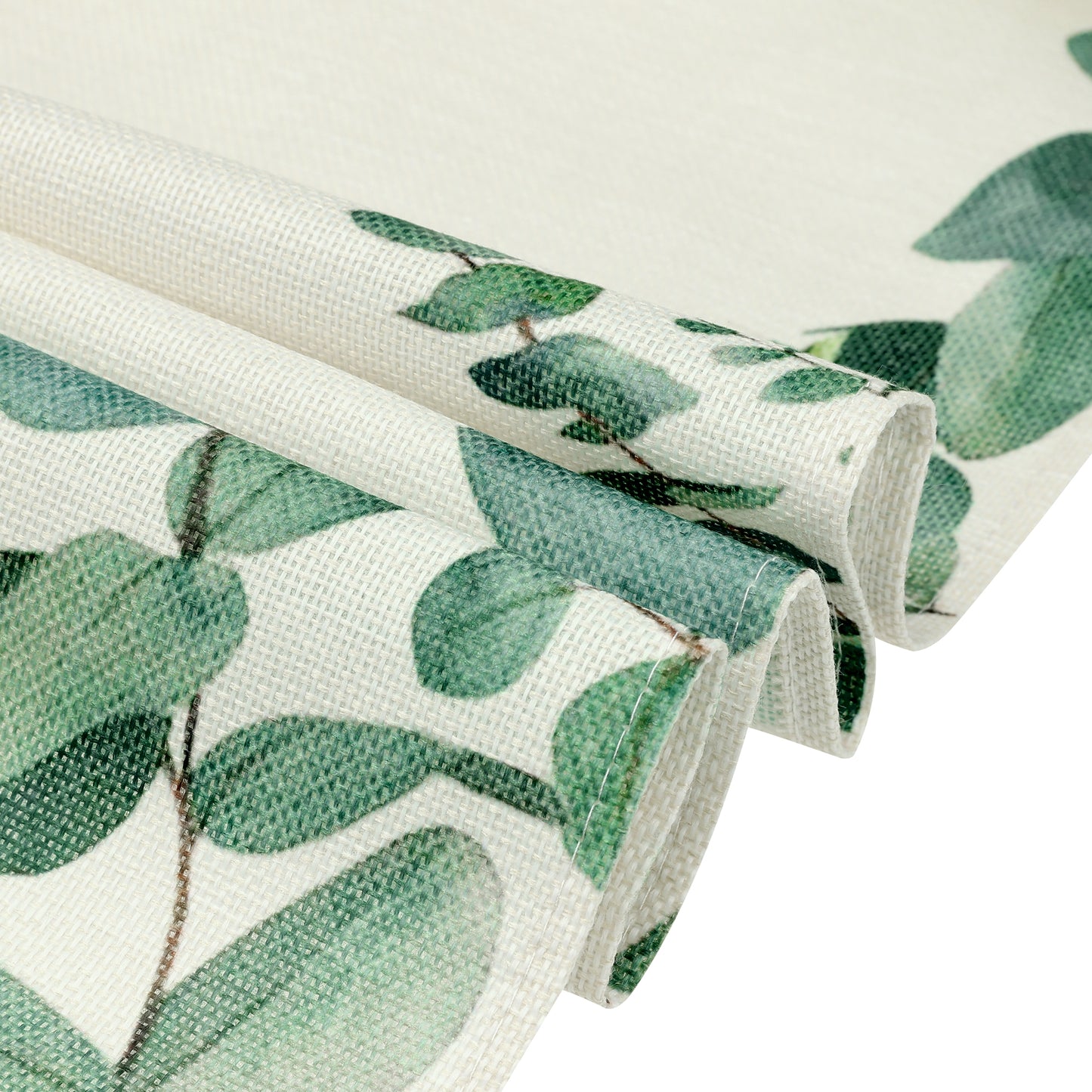 Table Runner 13x71 Inches, Green Leaf Farmhouse Burlap Indoor Kitchen Dining Table Decorations